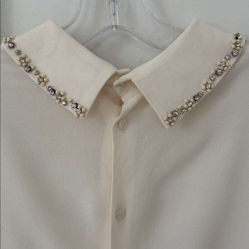 Miu Miu Blouse Embellished Collar And Sleeve Size 44 - Picture 5 of 9